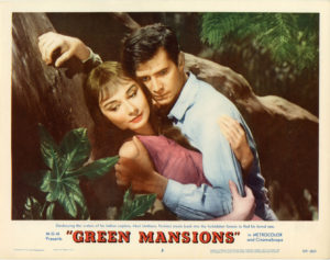 Cartaz do filme “Green Mansions”, de 1959, com Audrey Hepburn e Anthony Hopkins.