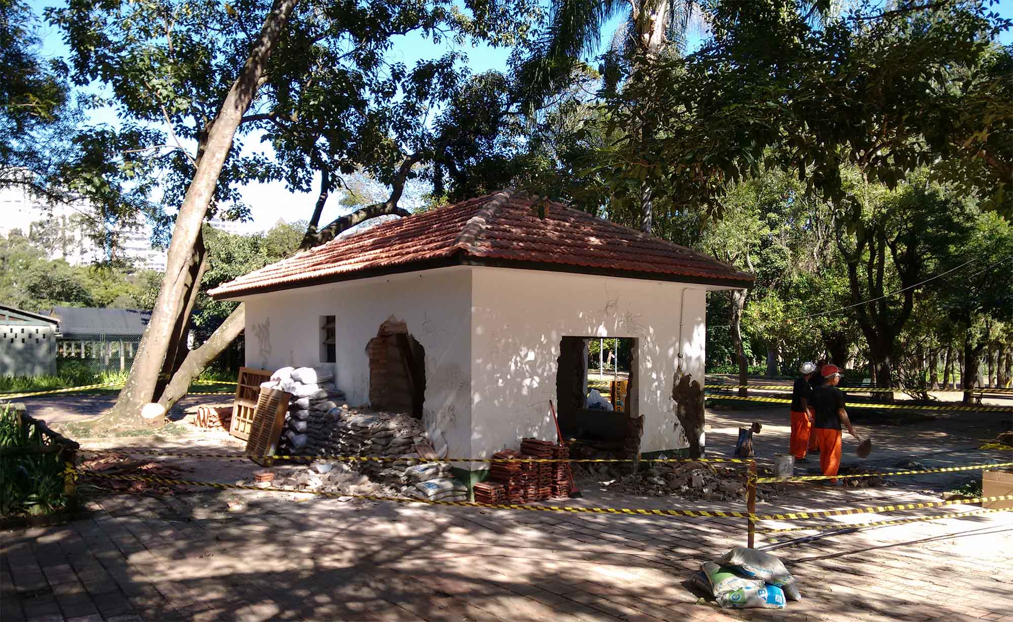 Restauração da Sede do Bosque da Leitura feita com inteiramente com doações de amigos do parque.